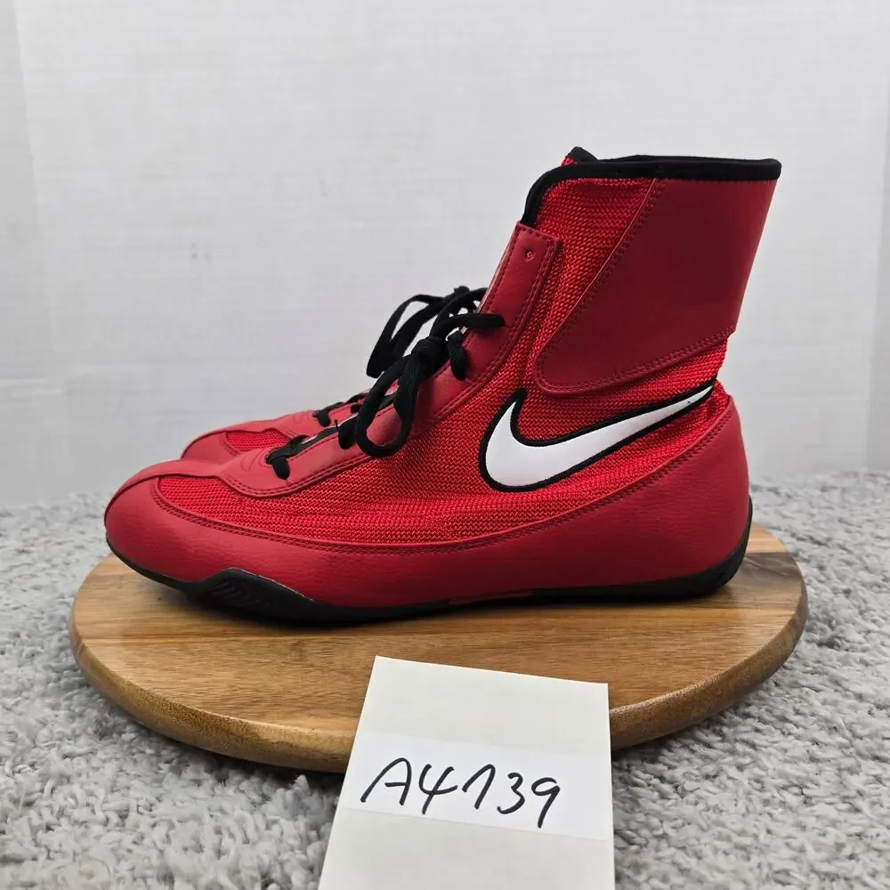 Nike Men 10.5 Machomai 2 Red White Black Gym Lightweight Boxing Shoe 321819-610